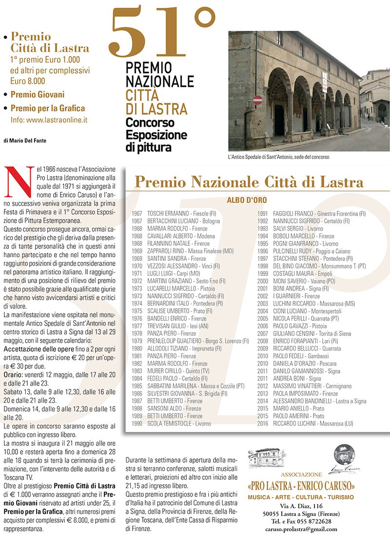 51esimo premio di pittura Città di Lastra 51esimo premio di pittura Città di Lastra