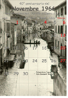 Alluvione 4 novembre 1966. Lungarno B. Buozzi, Ponte a Signa