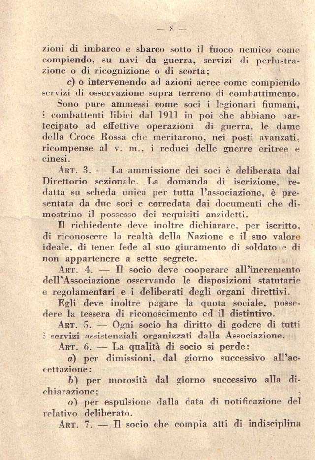 Associazione Nazionale Reduci. R.D. 24 giugno 1923