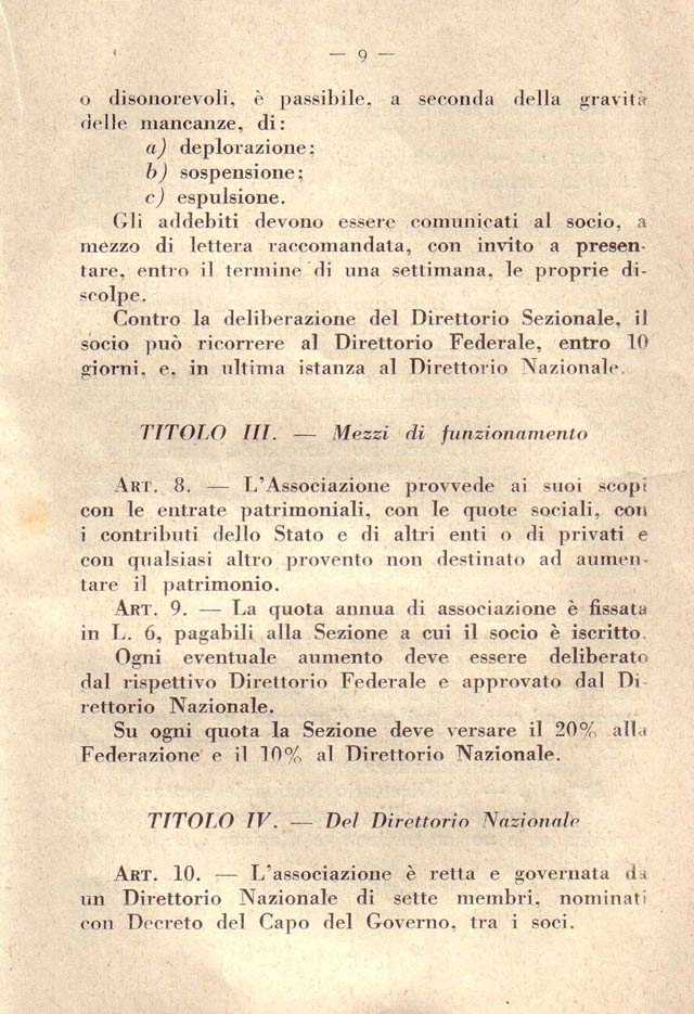 Associazione Nazionale Reduci. R.D. 24 giugno 1923