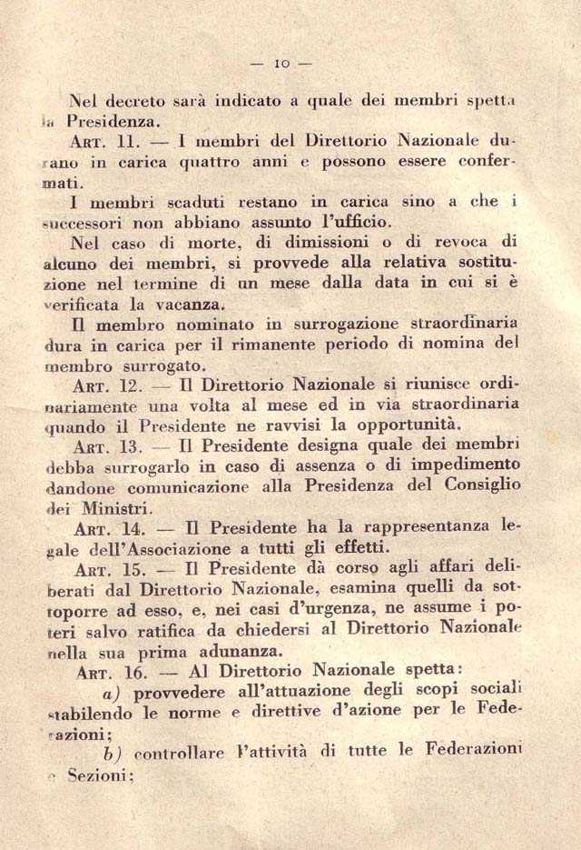 Associazione Nazionale Reduci. R.D. 24 giugno 1923