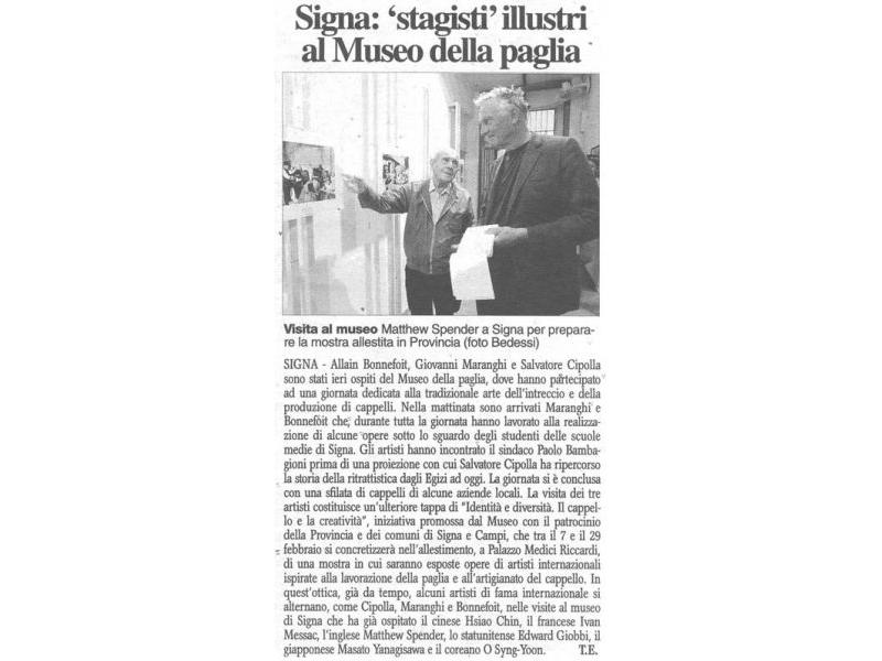 IL CORRIERE DI FIRENZE per la paglia 11 X 03
