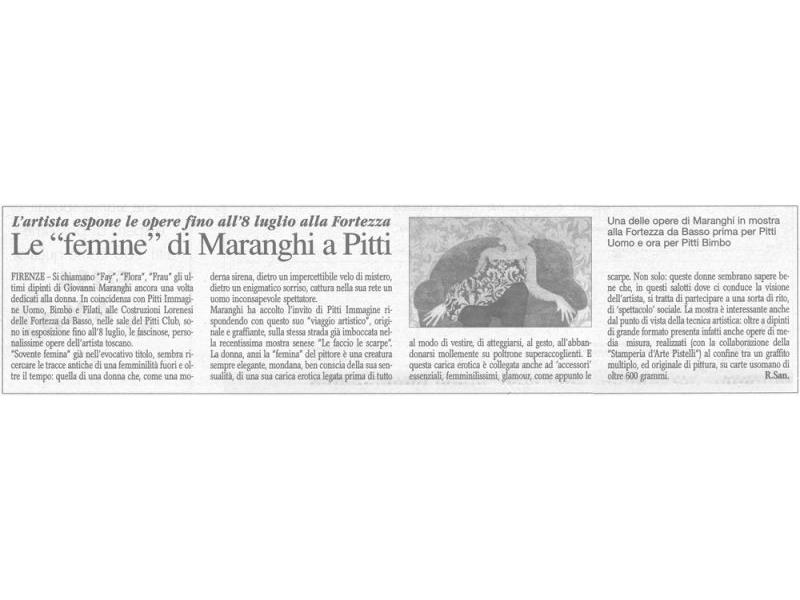 IL CORRIERE DI FIRENZE per Pittimmagine 03 VII 05