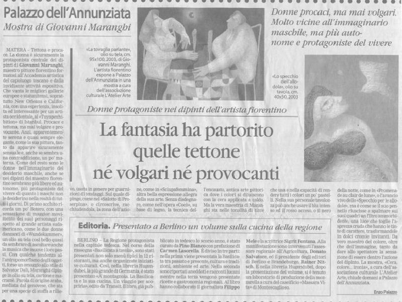 LA GAZZETTA DI BASILICATA per Matera-VI 03