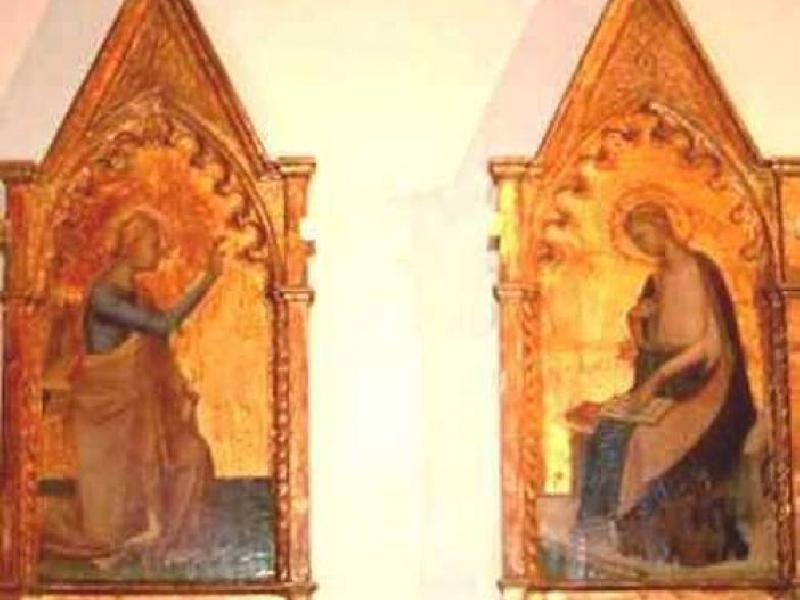 Vergine annunziata e Angelo Annunziatore - Ambito Lorenzo Monaco XV sec | museo vicariale di San Martino a Gangalandi, Lastra a Signa