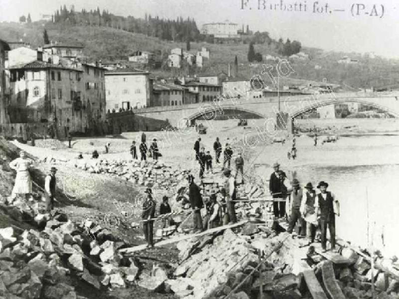 Ponte a Signa -  25  Sistemazione dell`Arno Visita al cantiere 1903