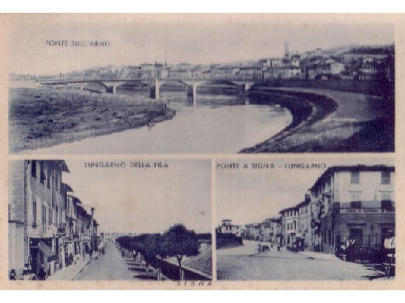 Ponte a Signa. Insieme dei lungarni 1950