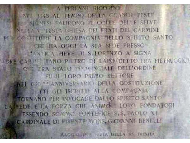 Santa Maria alle Selve,Lapide commemorativa dell'epidemia di peste del 1648 | (Lastra a Signa 2005)