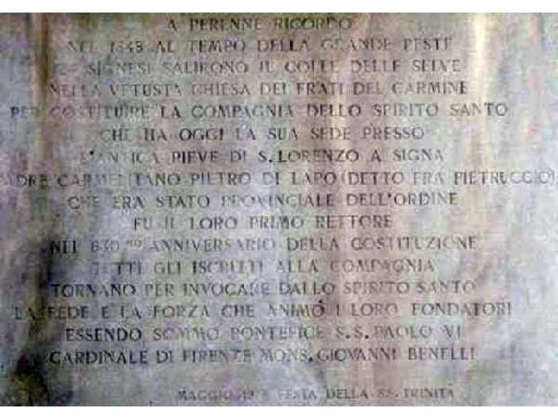 Santa Maria alle Selve,Lapide commemorativa dell'epidemia di peste del 1648 | (Lastra a Signa 2005)