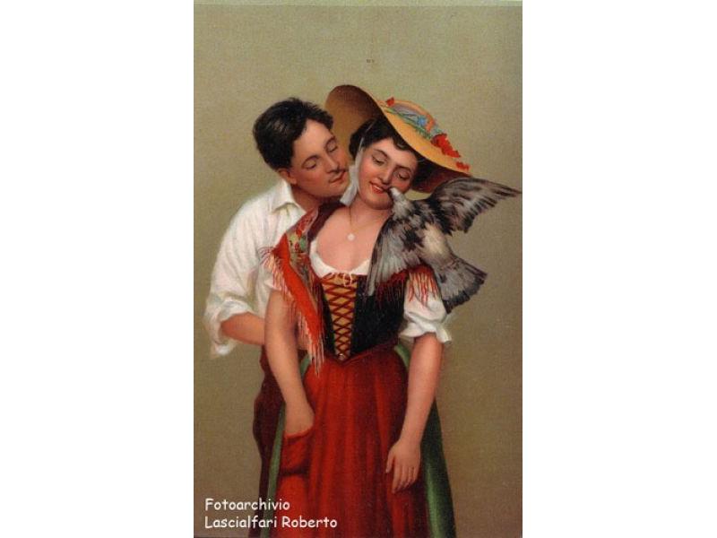 Cartolina pubblicitaria dei prodotti dell'industria della paglia  1920