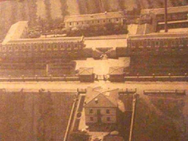 Cappelli di paglia fabbrica Andrei di Lastra a Signa, panorama aereo 1920