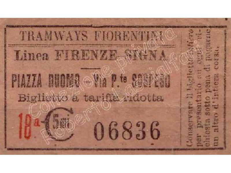 Biglietto per la ferrovia Firenze-Porto di Mezzo 1910