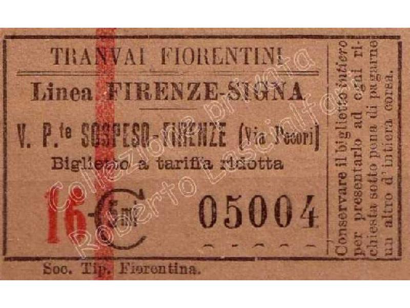 Biglietto per la ferrovia Firenze-Porto di Mezzo 1910