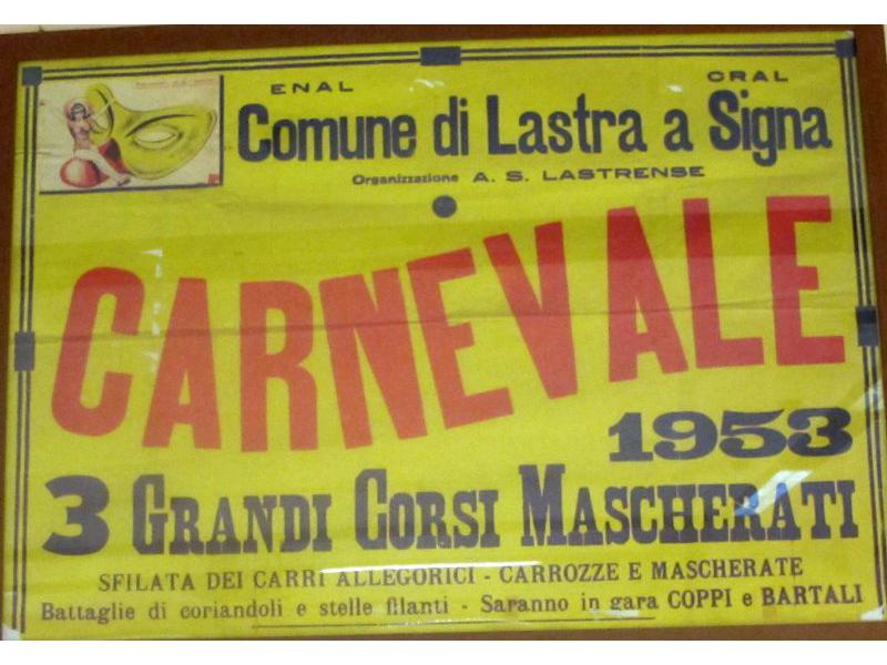 Manifesto dei 3 Corsi mascherati del 1953 | Lastra a Signa