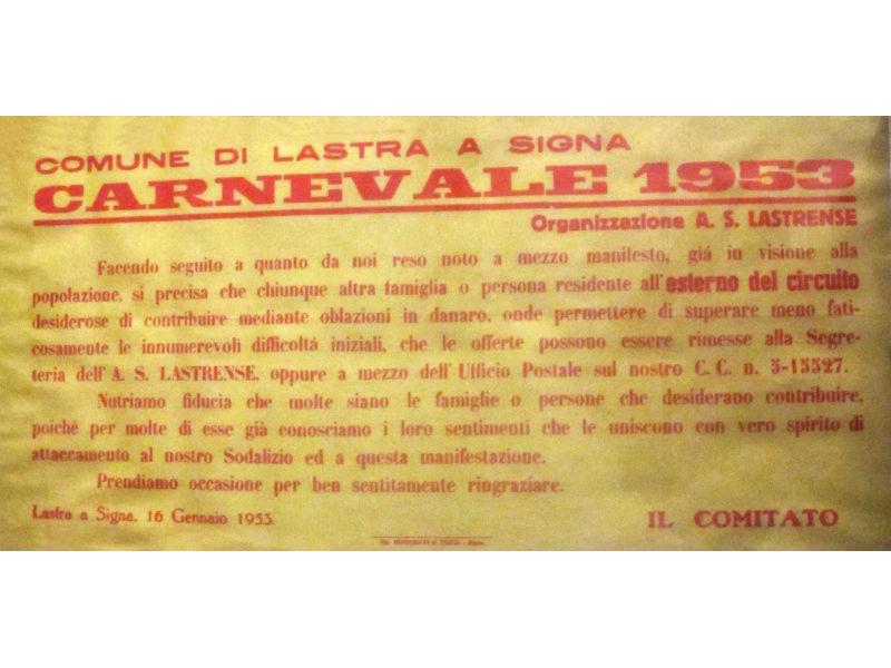 Raccolta fondi per Carnevale a Lastra a Signa 1953