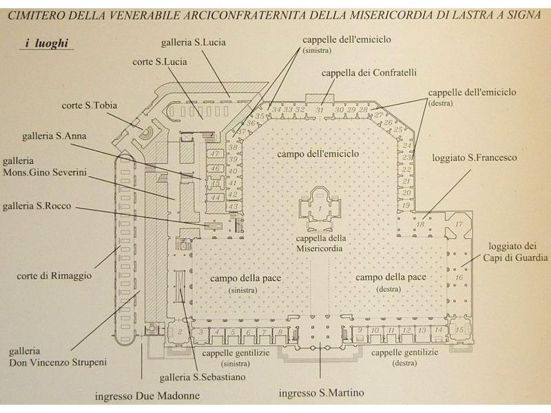 Mappa del Cimitero della Misericordia di Lastra a Signa (2012)