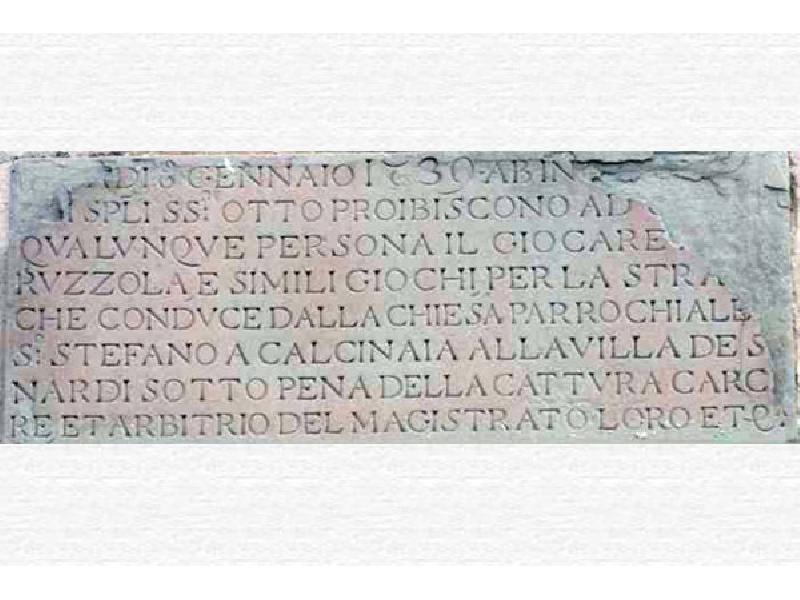 PROIBISCONO IL GIOCARE ALLA RUZZOLA