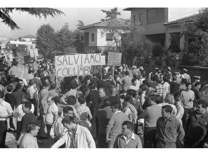 Manifestazione poolare per la salvezza della Columbus, Lastra a Signa, 1968