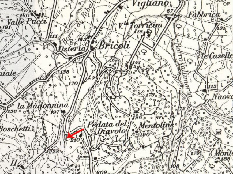 Mappa della zona Pedata del Diavolo