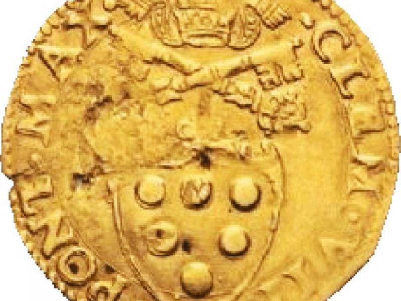 Moneta d'oro di Clemente VII (fronte)
