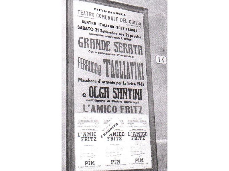 Olga Santini, locandina del 1963, Teatro del Giglio di Lucca