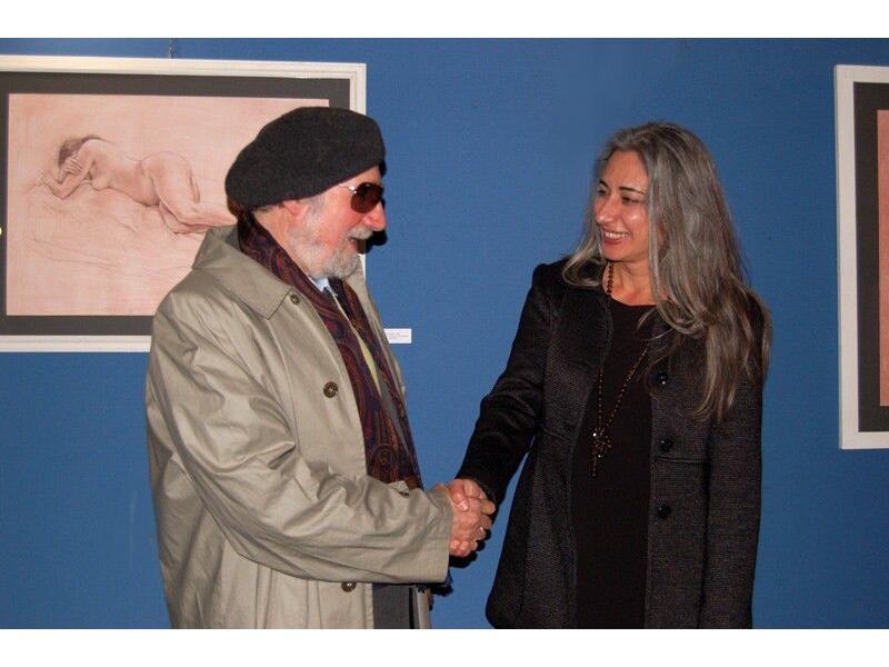 L’artista con lo storico d’arte Ugo Fortini. Regione Toscana Palazzo Bastogi – Firenze