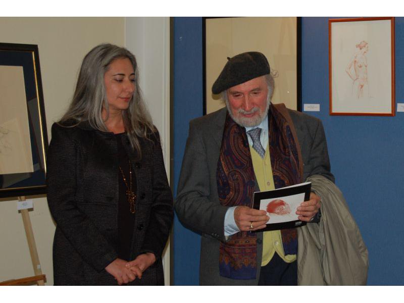 L’artista con lo storico d’arte Ugo Fortini (Regione Toscana Palazzo Bastogi - Fi)