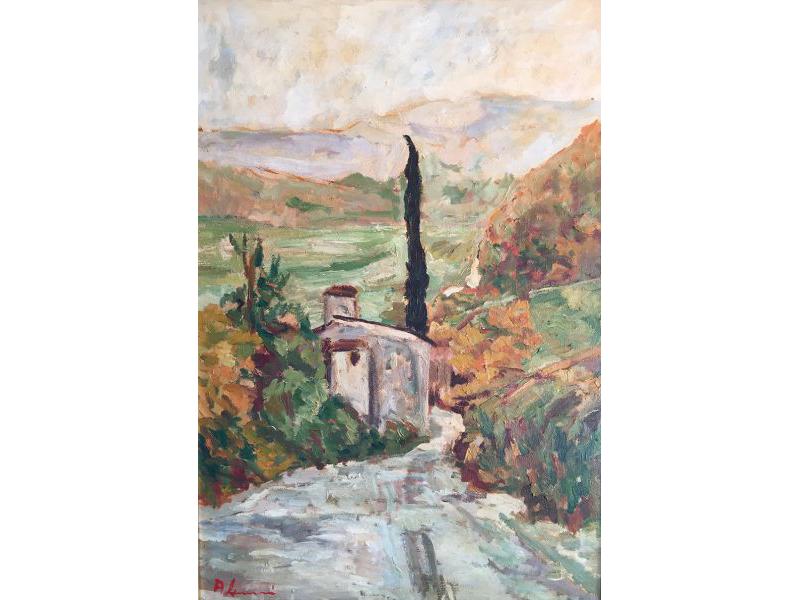 olio su tela 85x60 scendendo da artinino