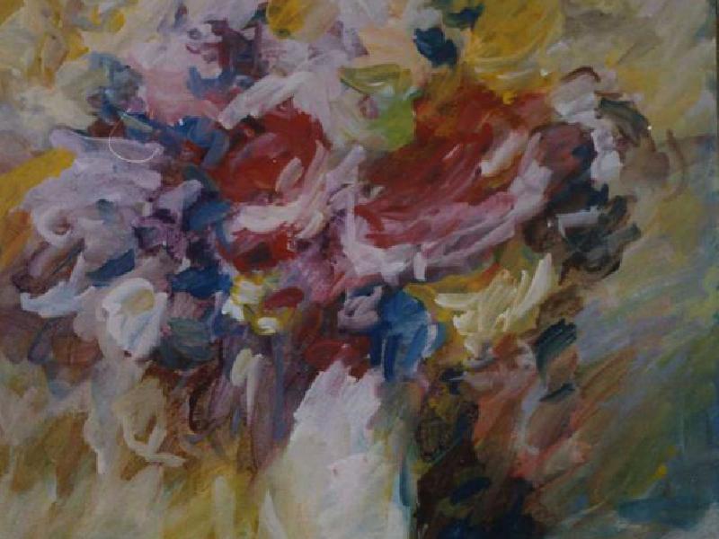 FIORI 80X80 ACRILICO SU TELA
