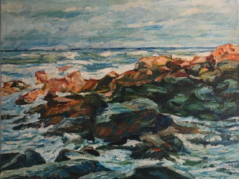 marina a castigloncello olo su tela cm70x90
