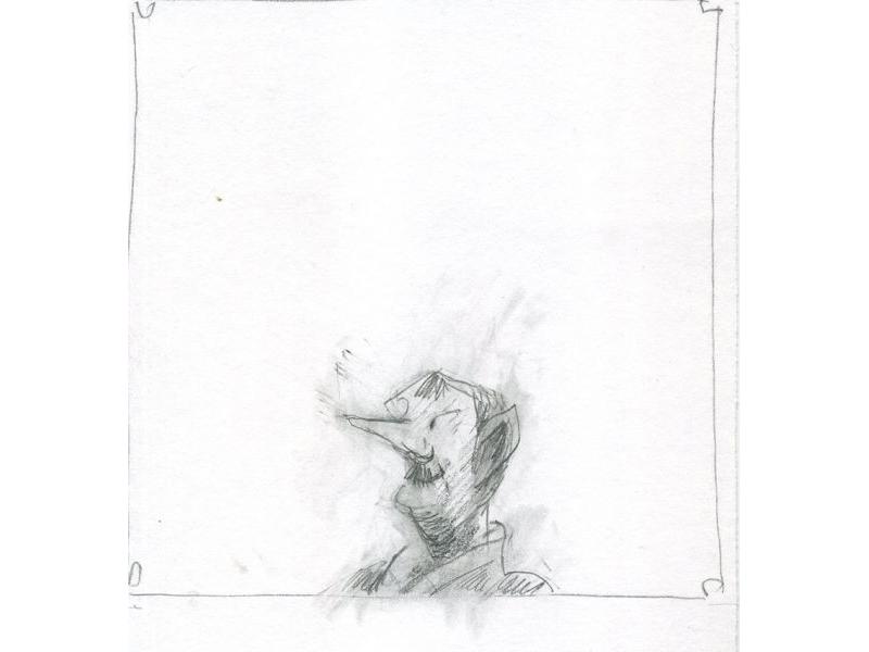 QUADRATO SCENICO GRAFITE SU CARTA cm 11x11