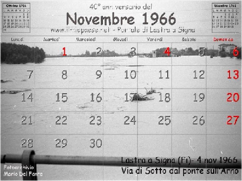 Lastra, via Di Sotto dal ponte sull'Arno (novembre 1966)