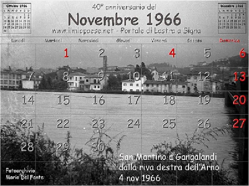 San Martino a Gangalandi dalla riva destra  (novembre 1966)dell`Arno (novembre 1966)