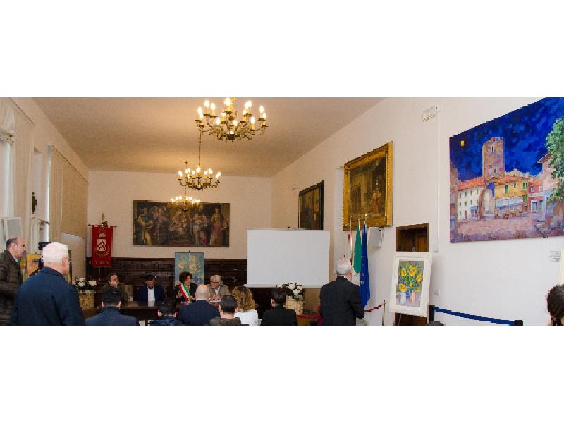 Comune di lastra Signa-Sala Consiliare - Cerimonia di Donazione del Dipinto 'Notturno sulla  torre di Baccio'