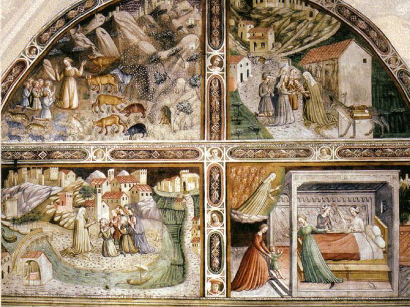 Vita della Beata Giovanna. Affresco su parete destra della cappella nella chiesa di San Giovanni a Signa. Autore ignoto,convenzionalmente denominato Maestro di Signa (XV sec.)