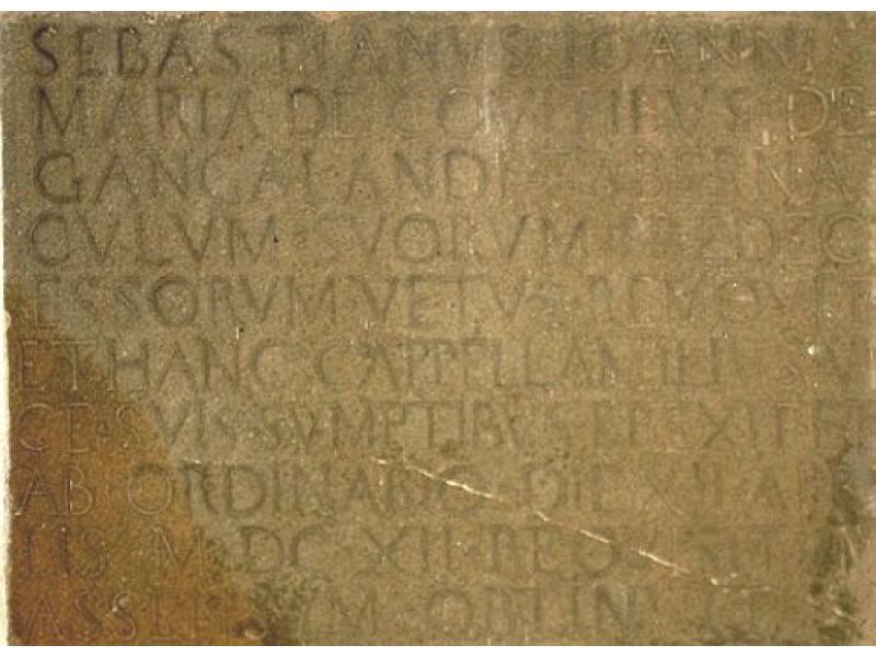 Gangalandi, decrizione dello stemam con arme. (Chiesa di San Martino a Gangalandi)