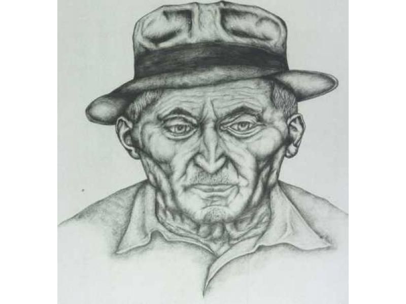 Ritratto del nonno - 1965 - disegno a matita su cartoncino 90x70 eseguito a 12 anni