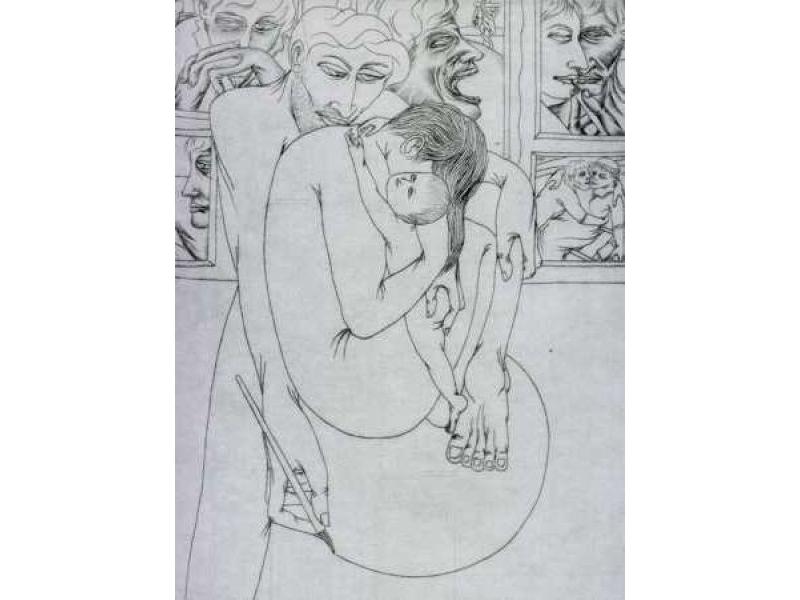 La famiglia - 1984 - cm 40x30 (puntasecca)