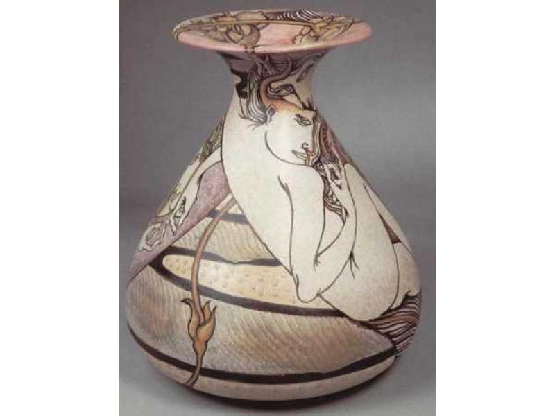Amanti 1989 Vaso maiolica h.cm 40