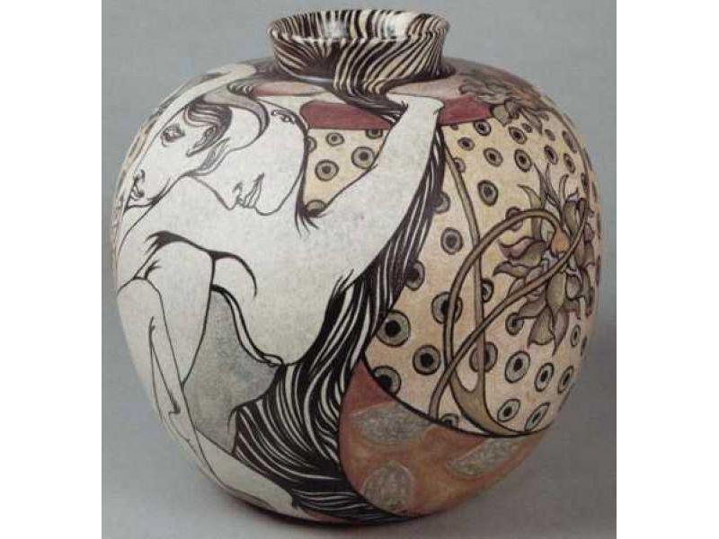Ricordo di un amore 1990 vaso maiolica h.cm 90