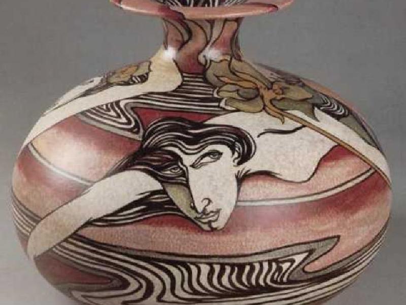 Sirena 1990 Vaso maiolica h.cm 45