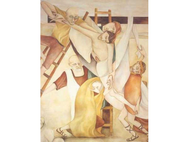 La deposizione 1986 particolare (affresco)
