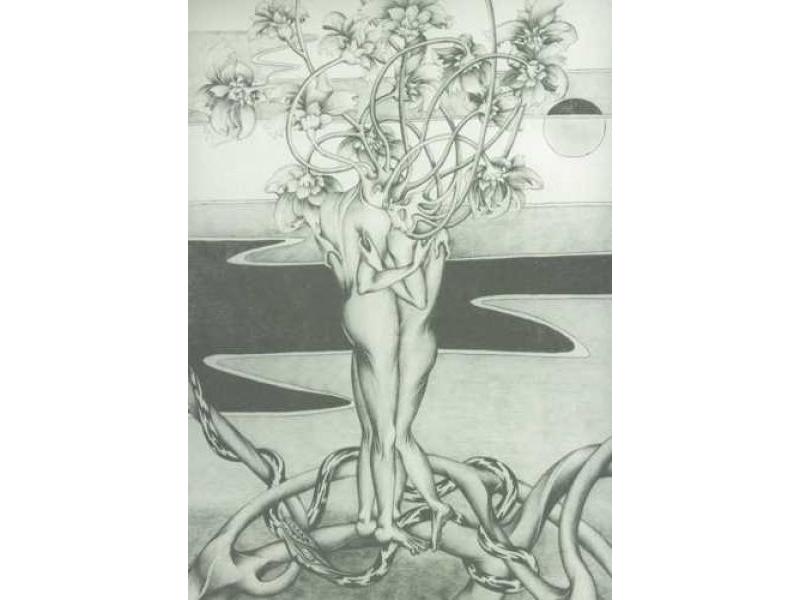Il bene trionfa sul male 1989 disegno a matita su gesso cm 50x70