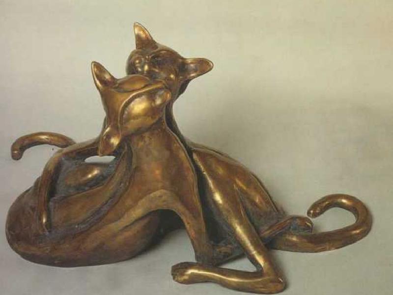 Gatti in amore 1997 Bronzo larghezza cm 70,5