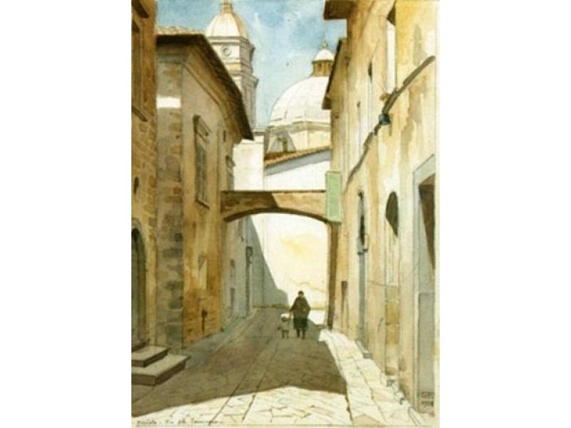 1928. Via del seminario, orvieto , acquerello, 22x31