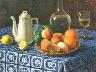 1937. Natura morta con tovaglia azzurra, Trieste 1937,olio su tela, 50x40 (imm. 3 di 3)