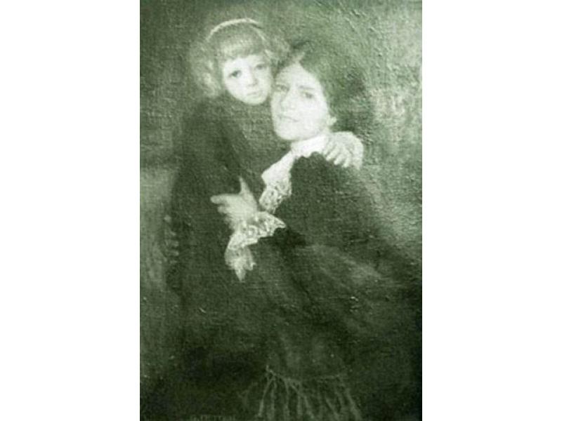 1907. Madre con bambina, Signa, olio su tela, 65x97