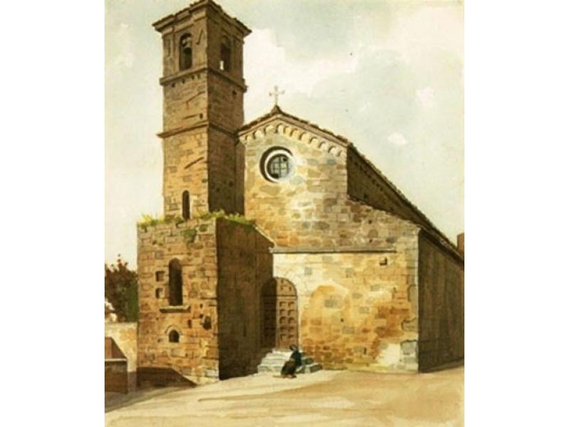 1929. Chiesa di San Giovenale, Orvieto, acquerello, 24x33