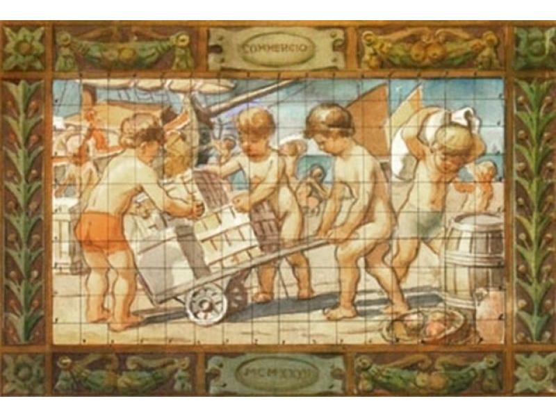1933.Bozzetto ad acquerello <br>preparatorio per sede c.r.o. Orvieto
