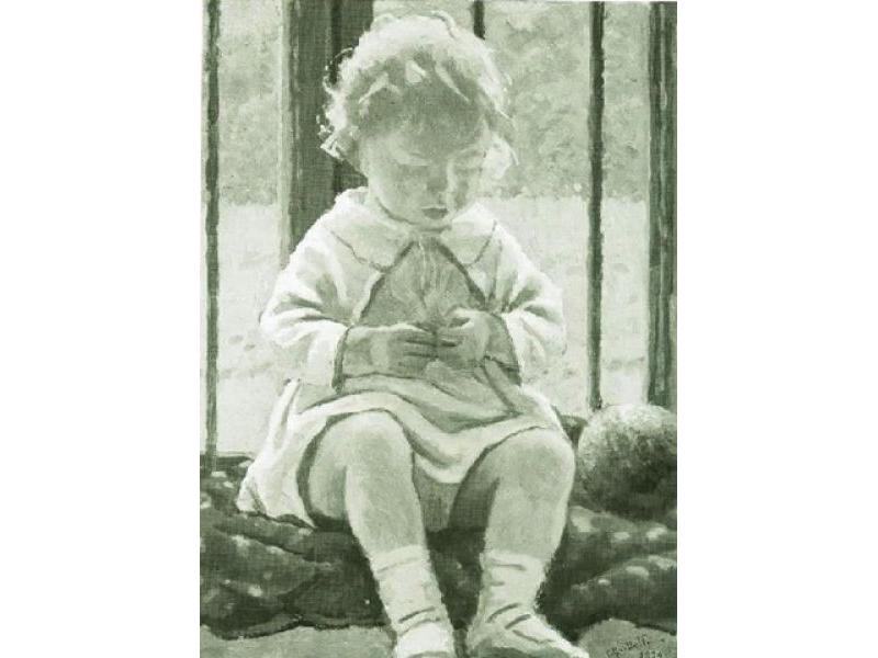 1934. Ritratto di bambino, Tarvisio, tempera su cartone, 34x36